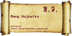 Mang Hajnalka névjegykártya